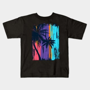 Colorful Beach Sunset Summer Design Kids T-Shirt